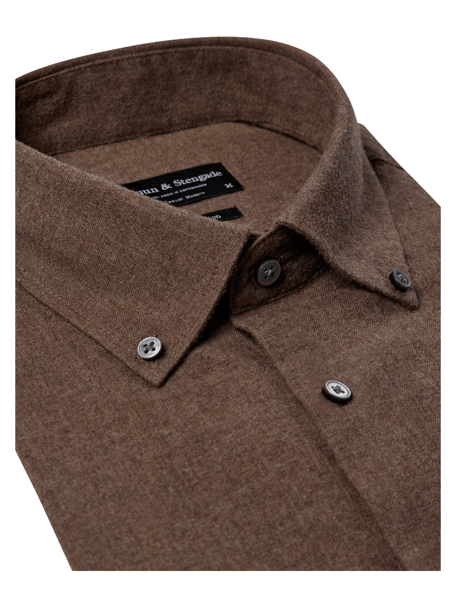 Bruun & Stengade Skjorter 2502-20001-brown_S - Bygholm Menswear
